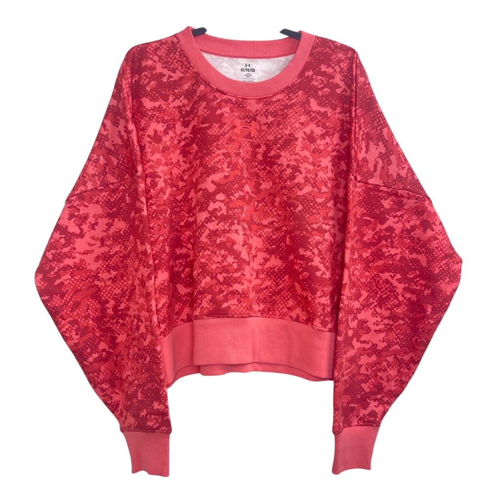 NWT Under Armour Rival Fleece Camo Crew Sweatshirt Women’s Size XL (1373027 849) - Picture 2 of 6